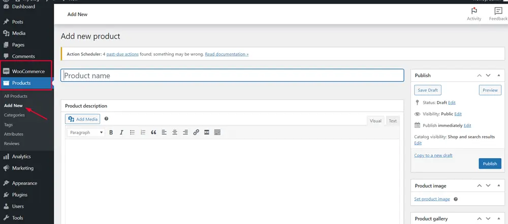 How to Customize WooCommerce Product Pages, Adding a Product in WooCommerce